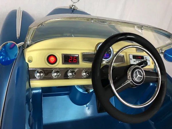 Carro elétrico para crianças 12V Mercedes-Benz 300S Classic com pneus em EVA e assento em pele artificial Azul