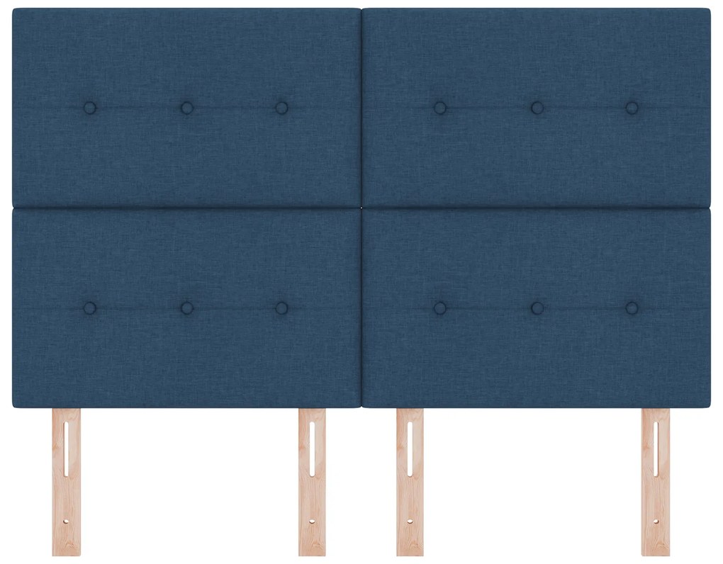 Cabeceira vidaXL Botões Almofadados Azul 140 cm Tecido