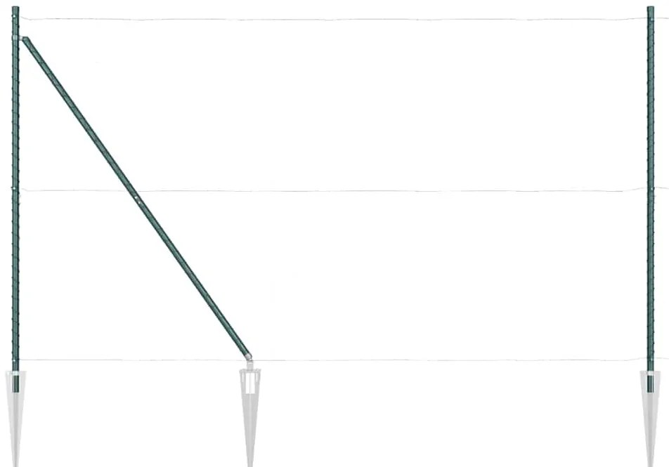 Postes de Cerca vidaXL com Ponta 26 pcs Ø32 mm 170 cm Aço Galvanizado