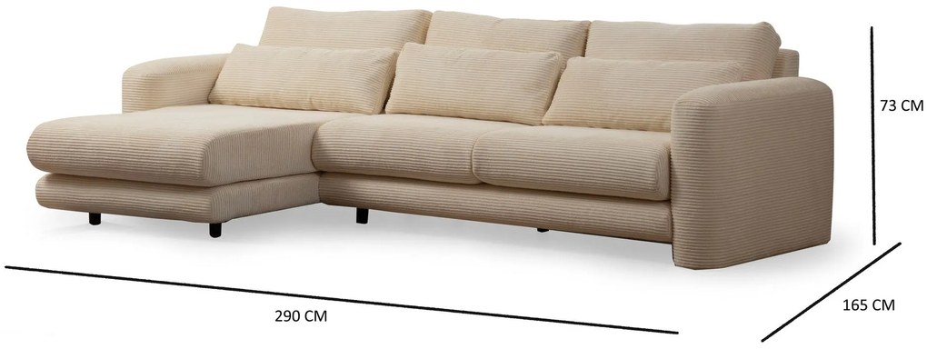 Sofá de Canto Lily – Bege – 290 x 165 cm