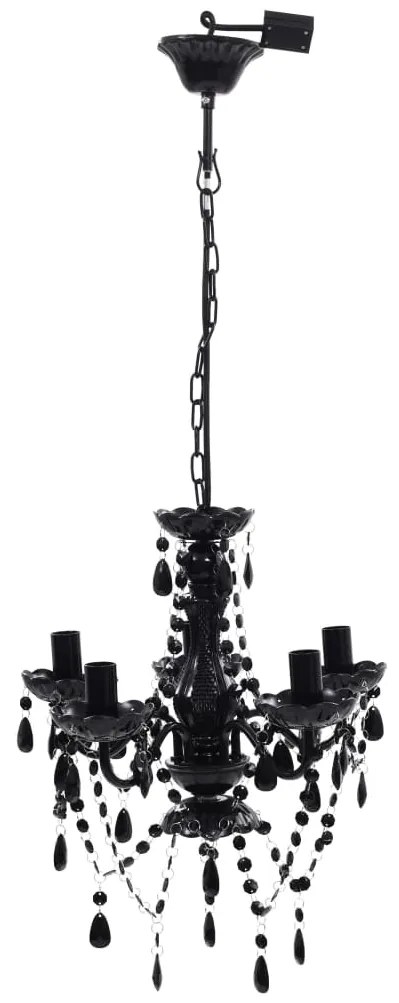 Lustre preto com 5 lâmpadas