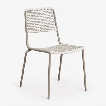 Pack De 4 Cadeiras De Jardim Empilháveis Em Aço E Rattan Sintético Veyra Moka Brown - Sklum