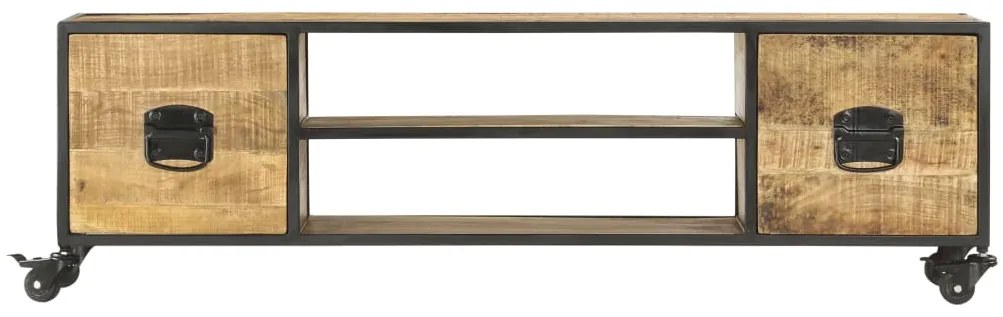 Móvel de TV 130x30x39 cm madeira de mangueira maciça