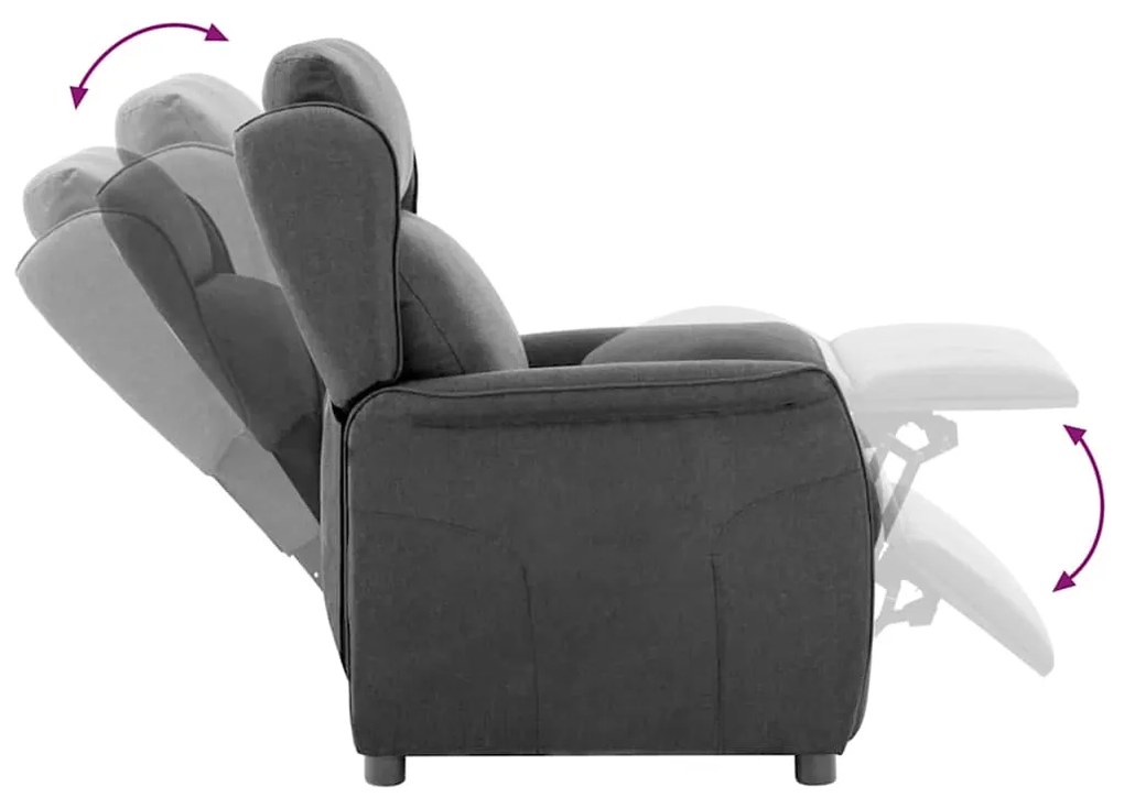 Cadeira Recliner Cinza Escuro em Tecido