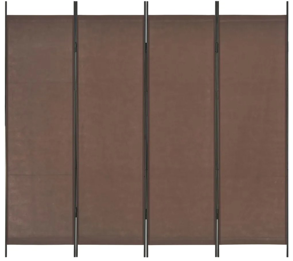 vidaXL Divisória de quarto com 4 painéis 200x180 cm castanho