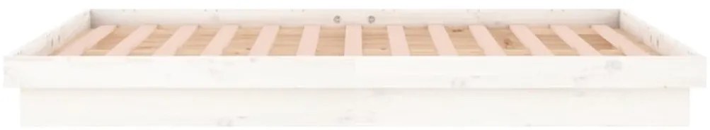 Estrutura cama c/ LED pequena casal 120x190 cm pinho branco