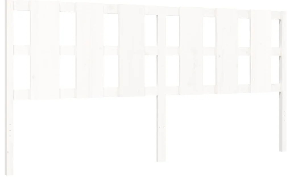 Cama sem colchão 200x200 cm madeira de pinho maciça branco