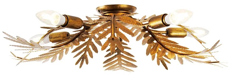 LED Candeeiro de teto inteligente vintage dourado 70 cm incl. 5 WiFi B35 - Botanica Retro,Rústico