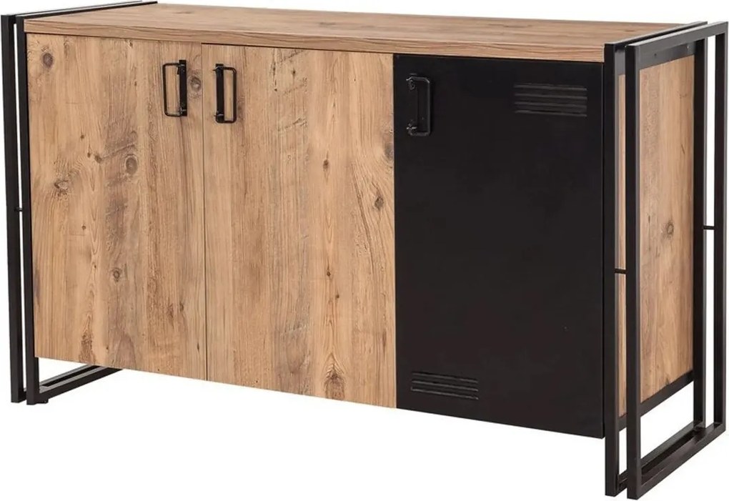 Conjunto de Mobiliário de Sala Cosmo – Pinho Atlântico Preto – TV Unit
