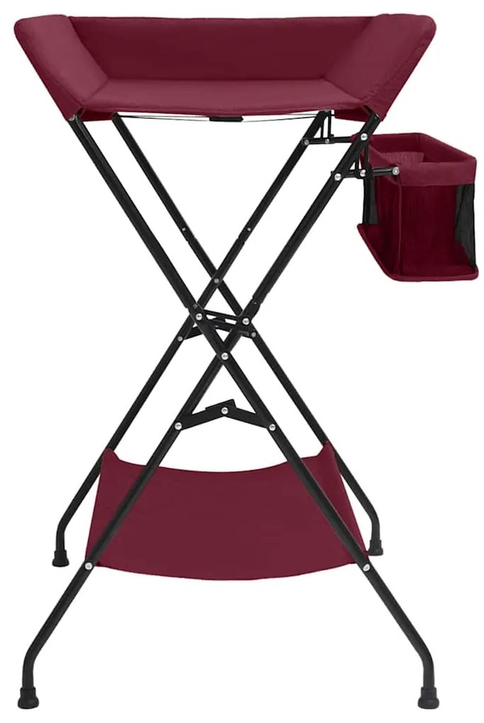 Mesa muda-fraldas ferro vermelho
