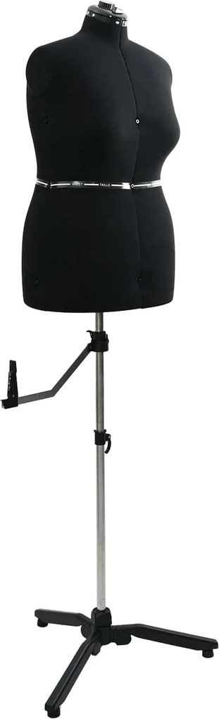 vidaXL Forma de Vestido Ajustável Feminina Preto l Veludo