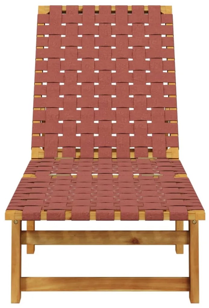 Espreguiçadeiras 2 pcs madeira de acácia maciça/tecido vermelho