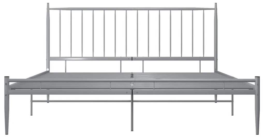 Estrutura de cama 200x200 cm metal cinzento