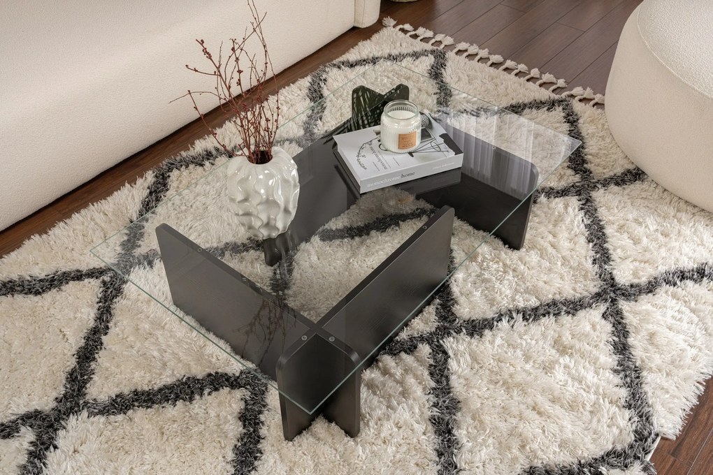 Mesa de Café Flavio - Preto Madeira - 105x30x65cm