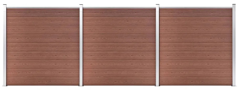 Painel de vedação para jardim 526x186 cm WPC castanho