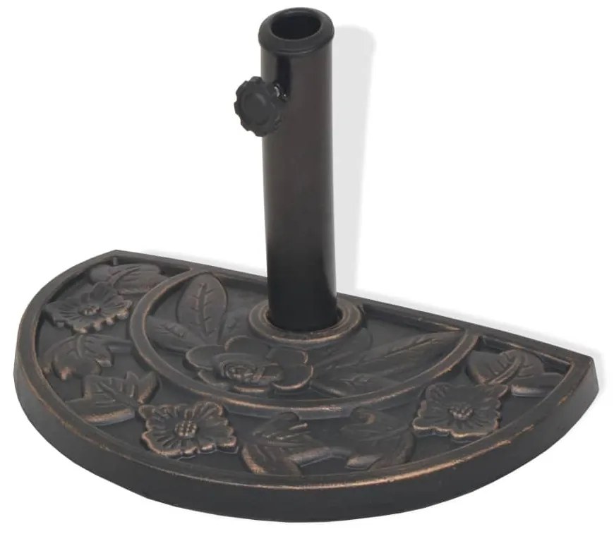Base para guarda-sol em resina semicircular bronze 9 kg