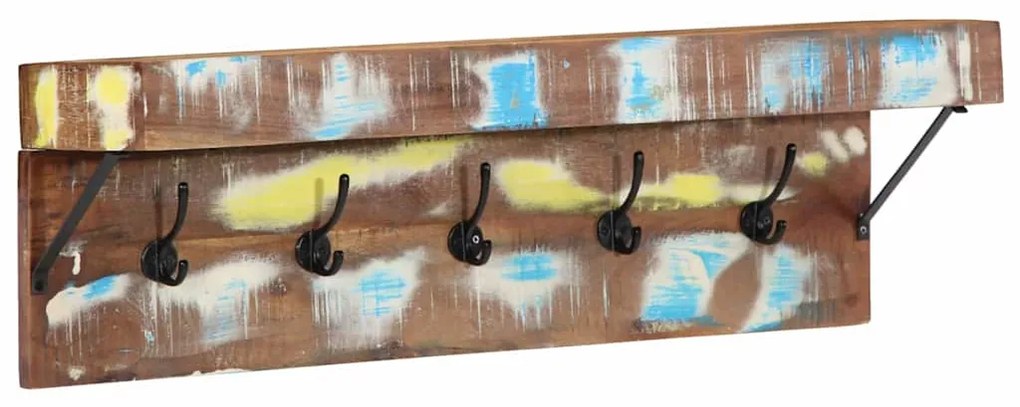 vidaXL Cabideiro Castanho 73 x 19 x 23 cm Madeira recuperada maciça