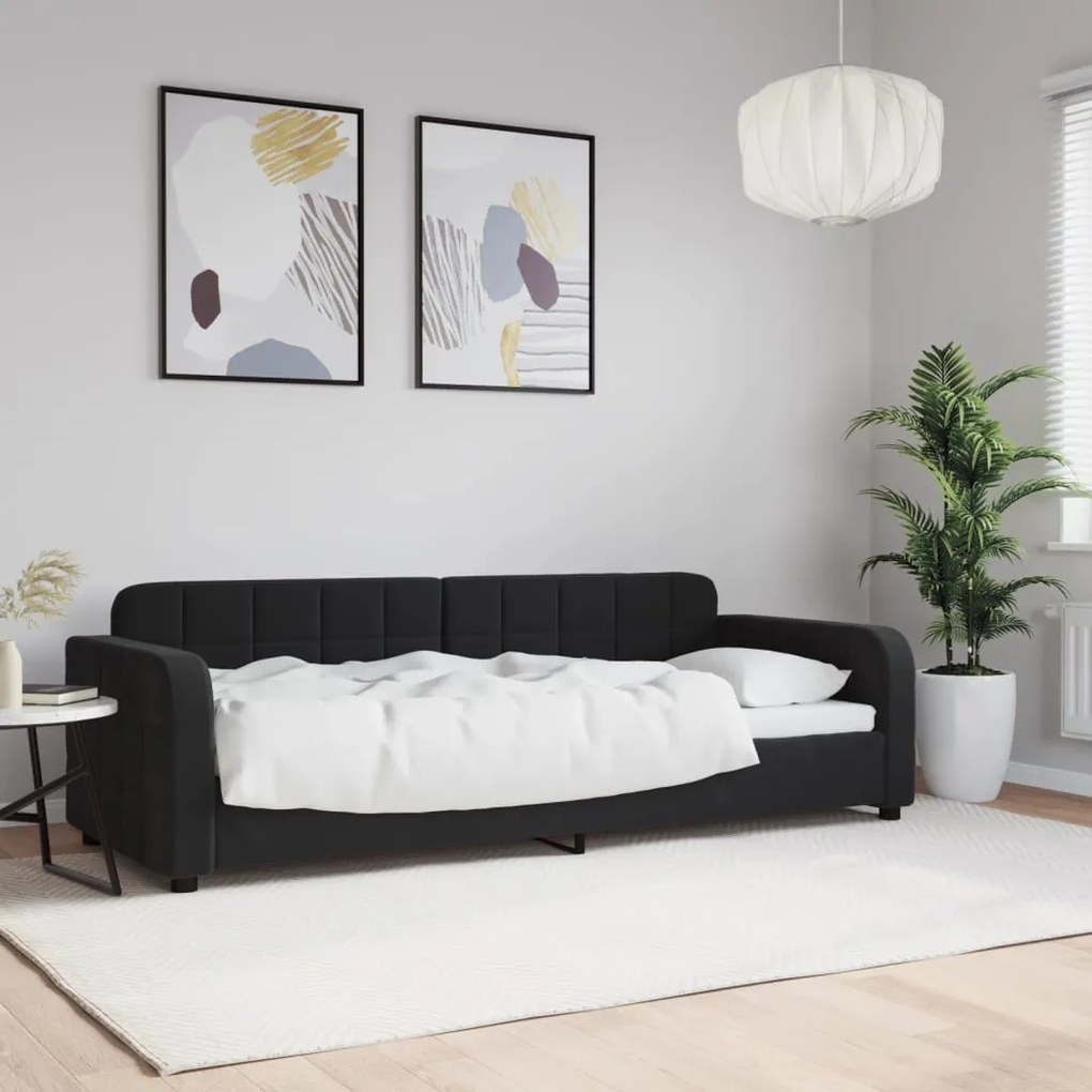 Sofá-cama 80x200 cm veludo preto