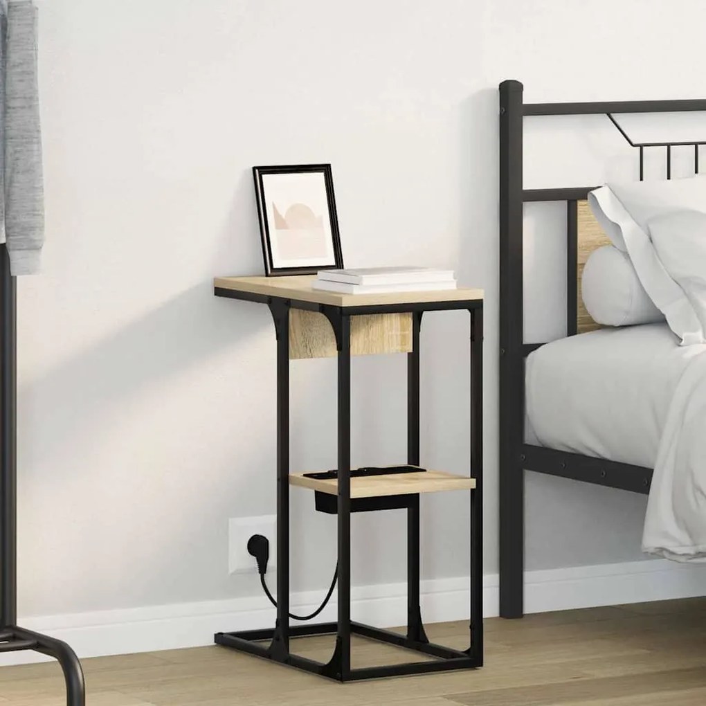 vidaXL Armário de Cabeceira Carvalho Sonoma 41,5 x 26 x 60,5 cm