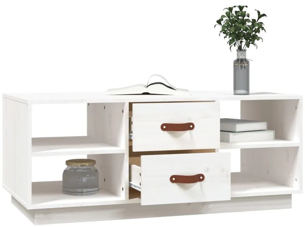 Mesa de centro 100x50x41 cm pinho maciço branco