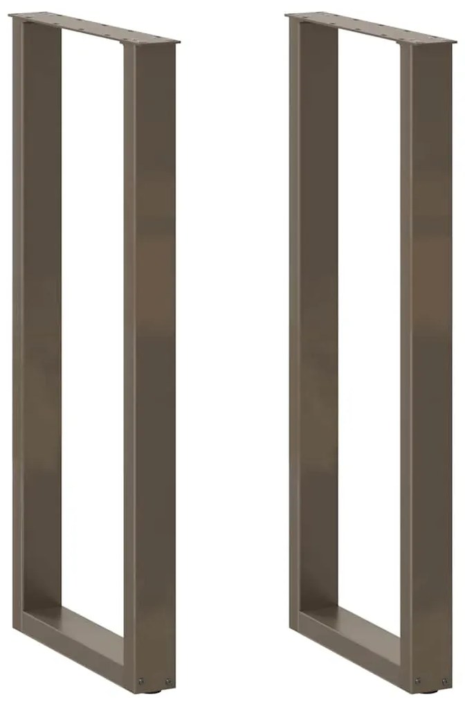 vidaXL Pés de mesa de bar em forma de U, 2 peças, aço natural, 40x (110-111) cm, aço
