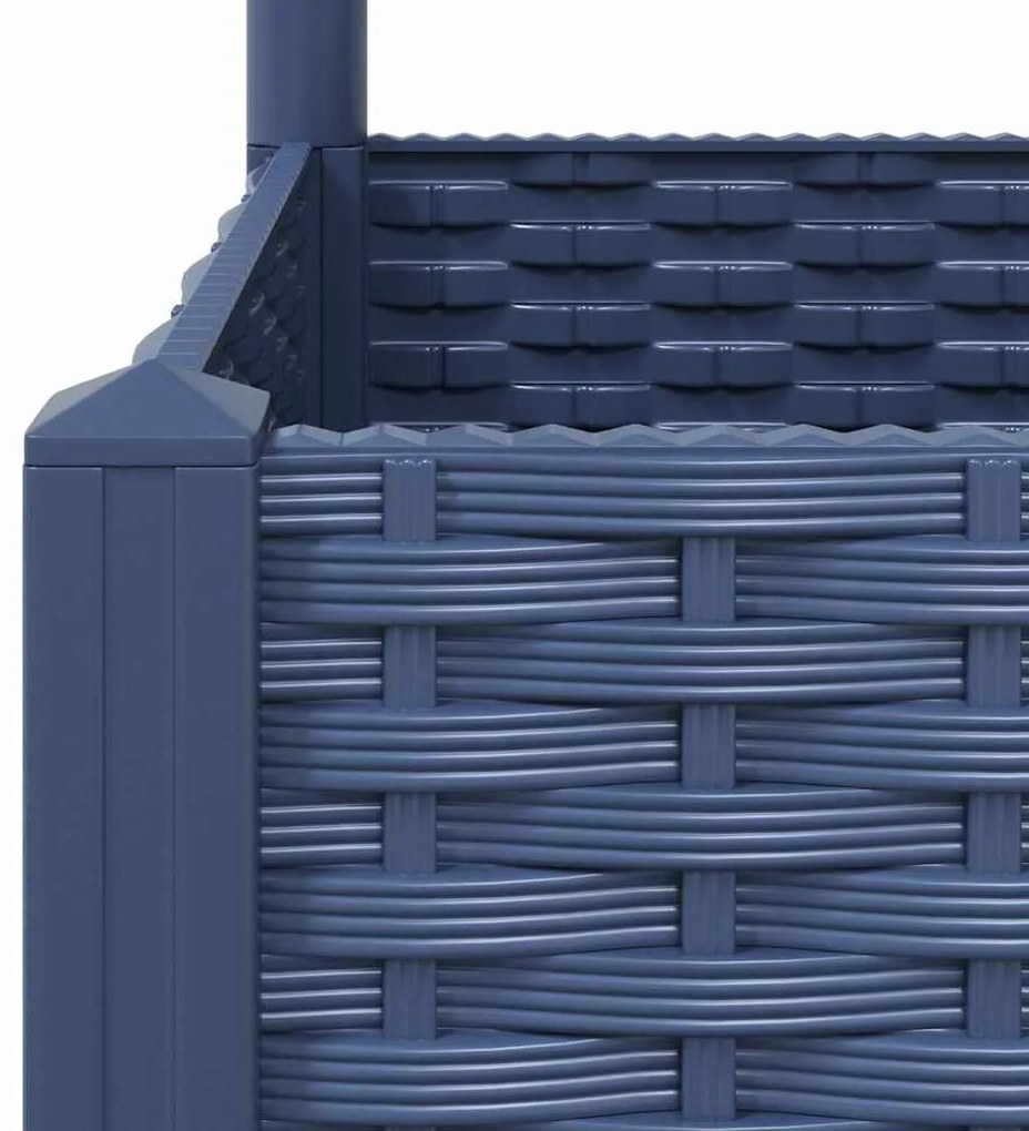 Vaso/floreira jardim c/ treliça 120x120x136 cm PP cinzento azul