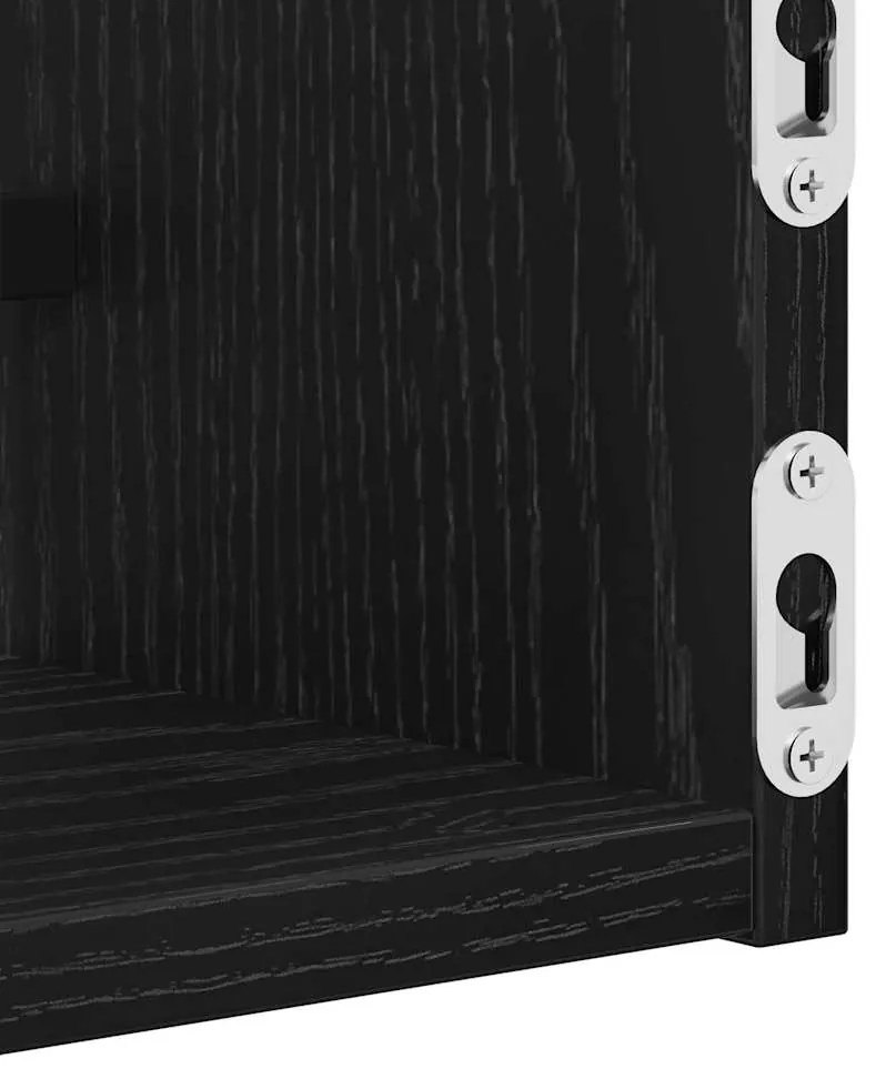 Prateleiras de parede 2 pcs Preto Carvalho 80x16x14 cm Madeira de enge
