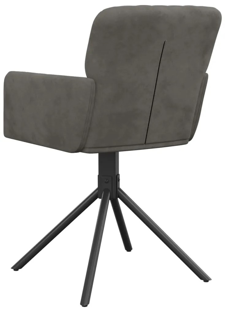 Cadeiras de jantar giratórias 2 pcs veludo cinzento-escuro