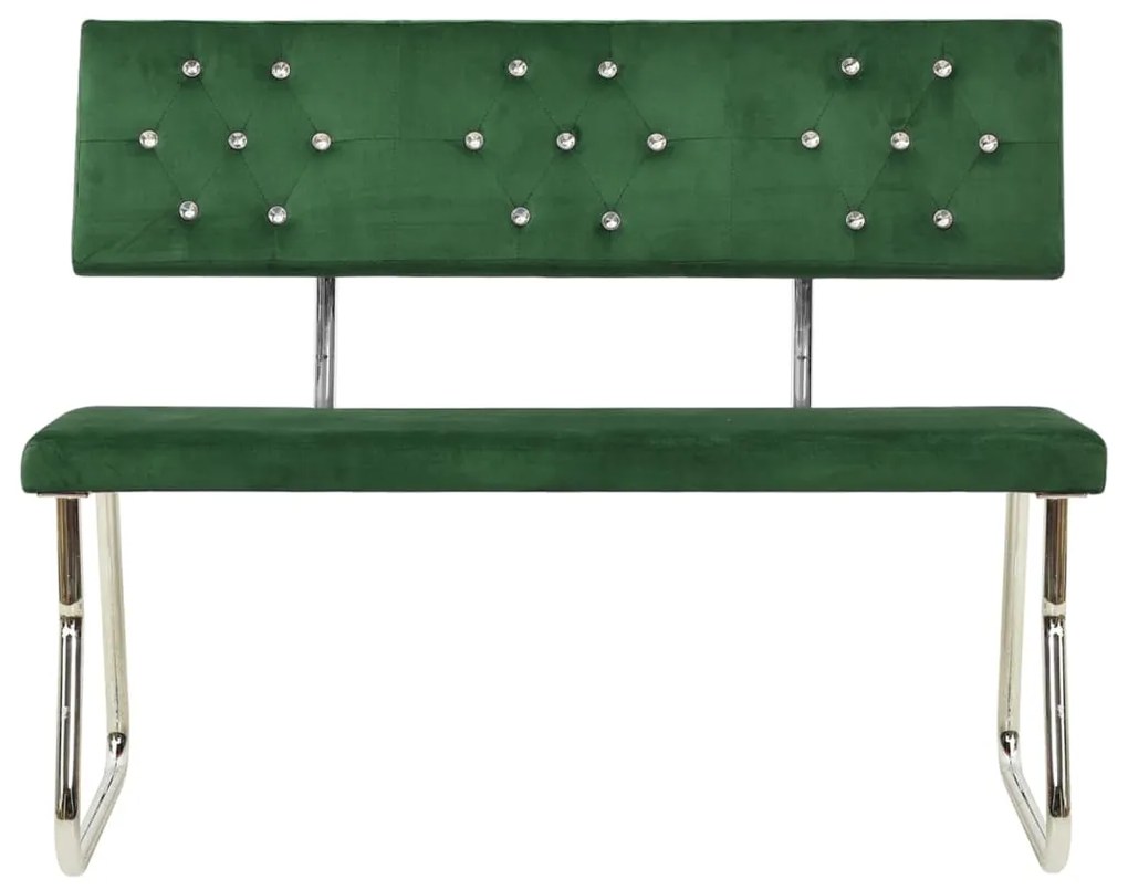 Banco 110 cm veludo verde-escuro