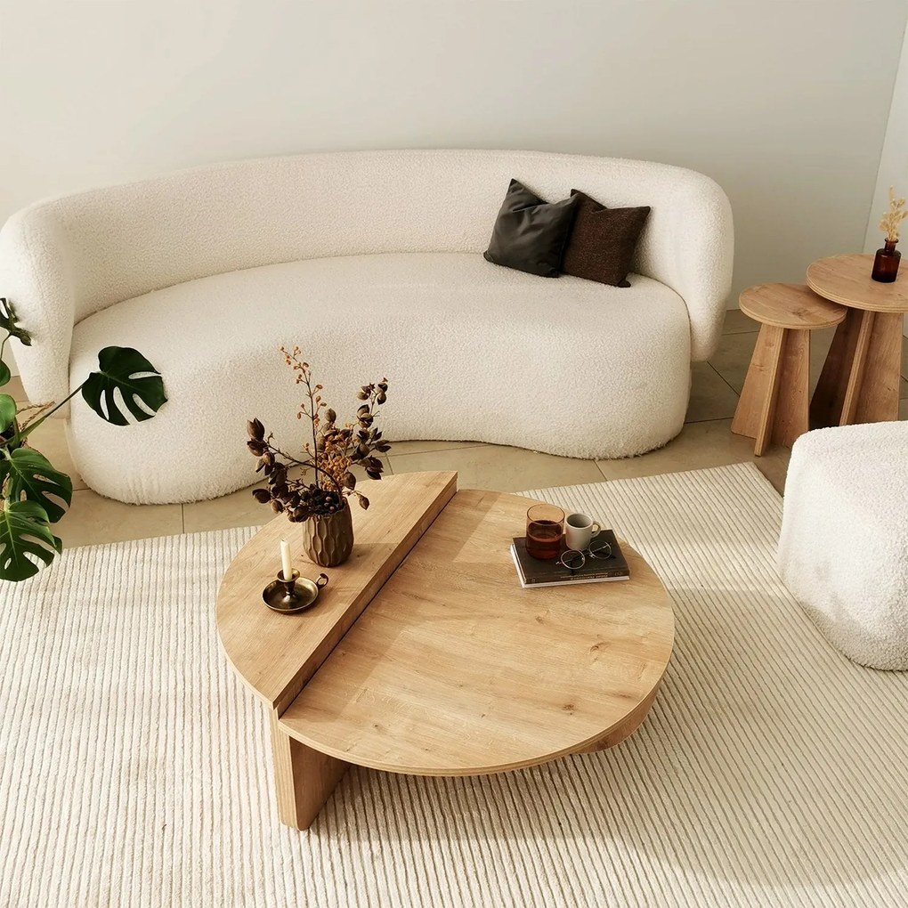 Mesa de Centro Podium – Carvalho Safira – 90x30x60 cm / 85x35x30 cm