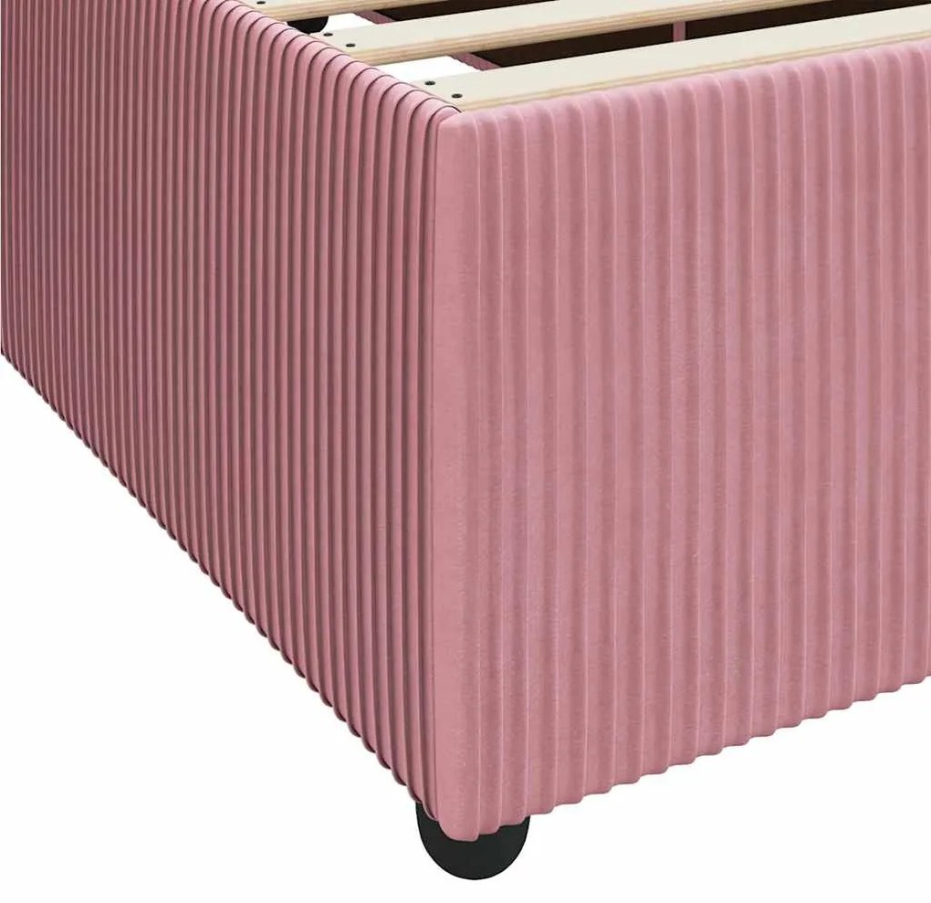 Estrutura de cama com colchão Outros Rosa 180 x 200 cm Veludo