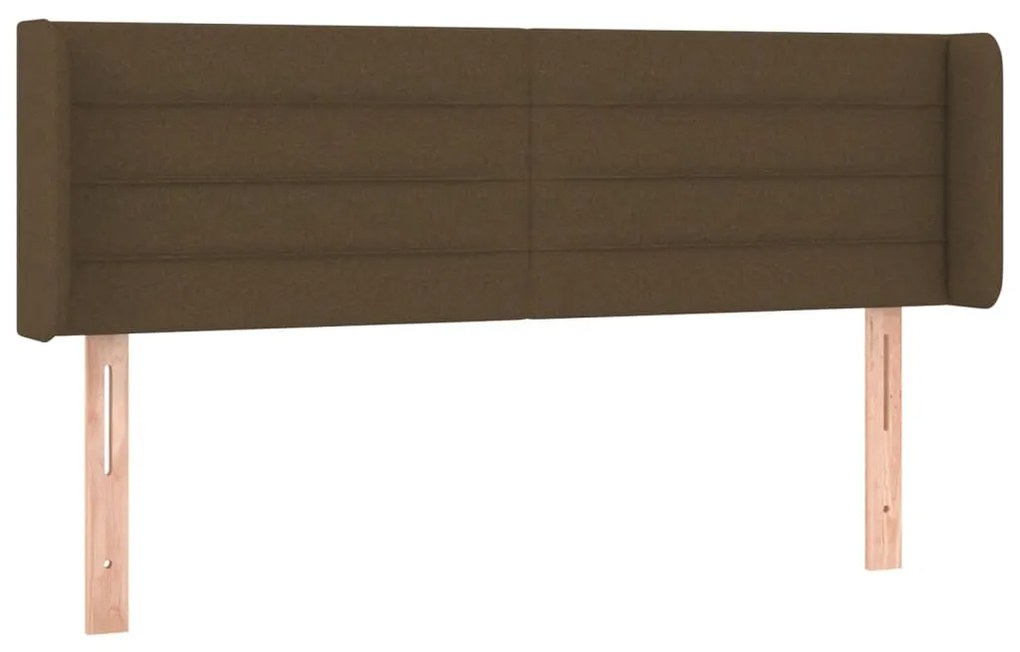 Cabeceira de cama c/ luzes LED tecido 147x16x78/88 cm castanho