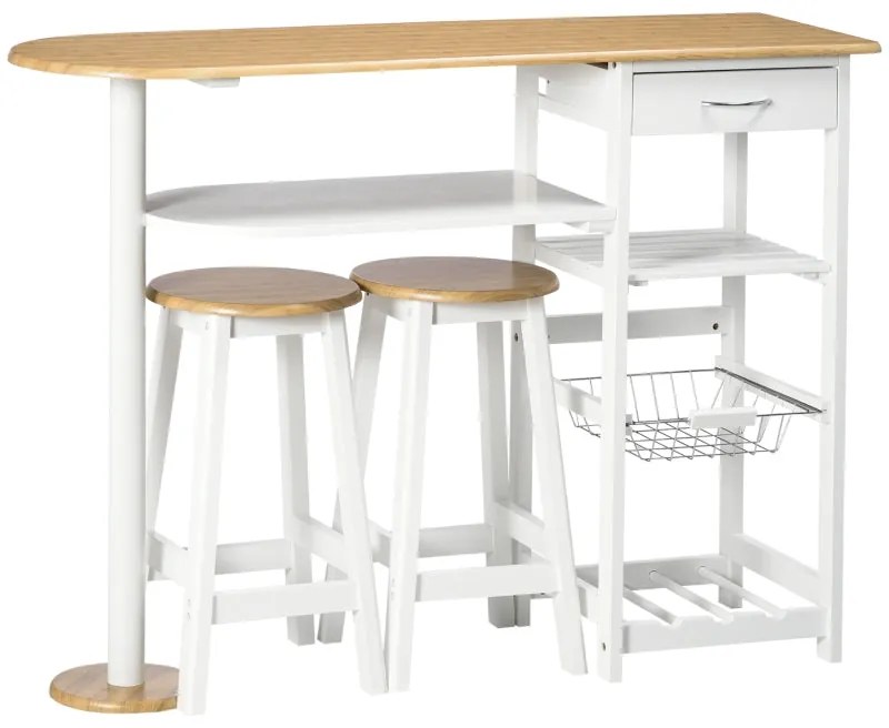 Conjunto de Mesa e 2 Bancos Lesa - Design Contemporâneo