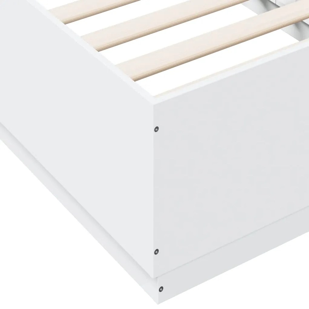 Estrutura de cama 90x190 cm derivados de madeira branco