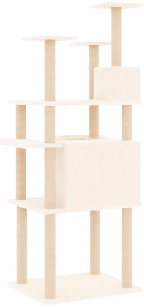 Árvore para gatos c/ postes arranhadores sisal 166 cm cor creme