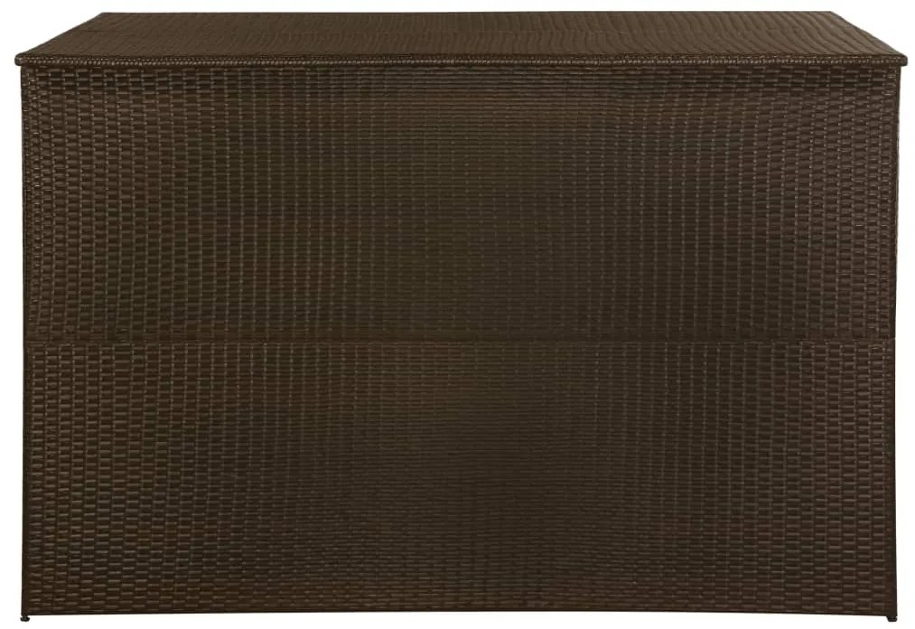 Caixa de arrumação para jardim 150x100x100 cm vime PE castanho