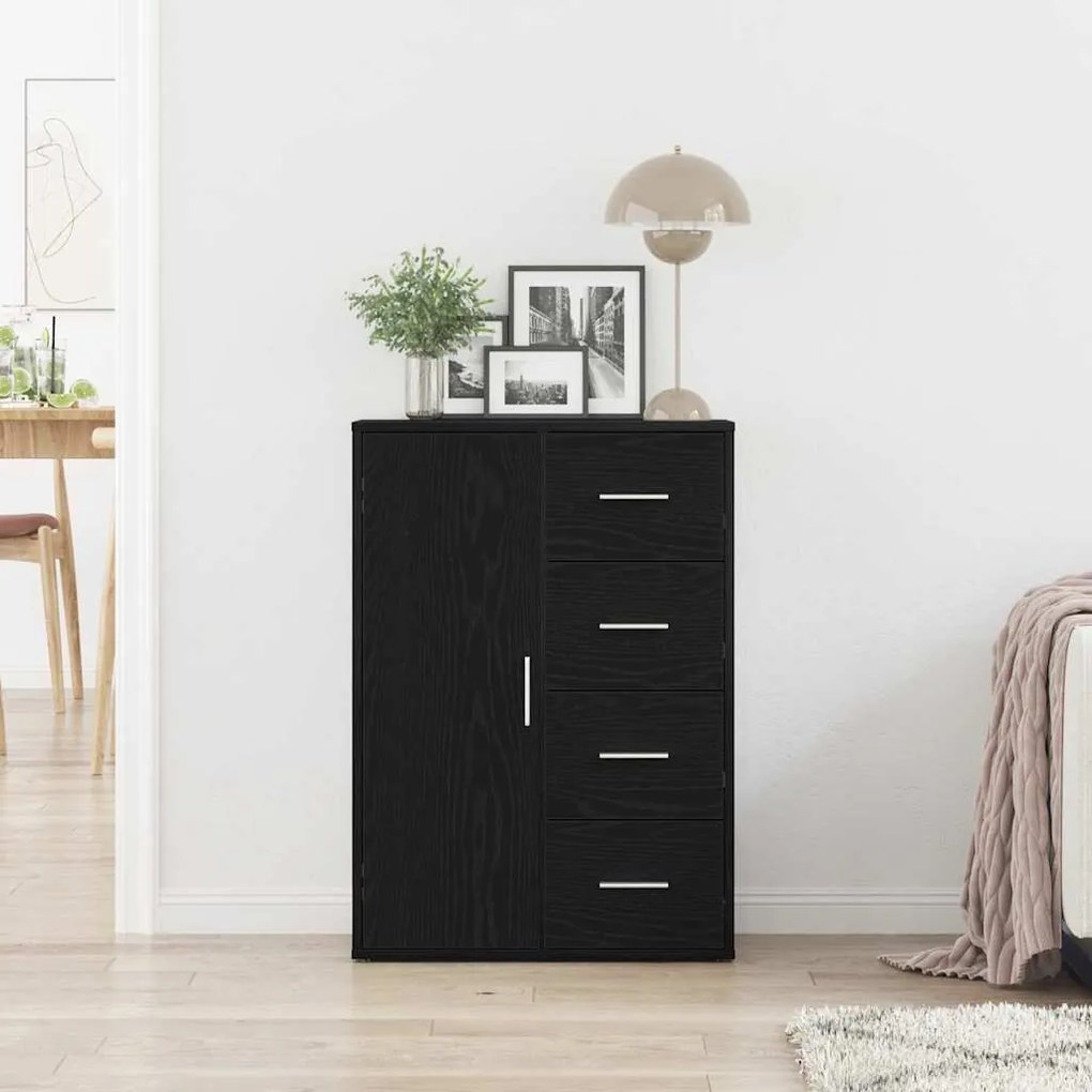 Sideboard vidaXL Madeira de Carvalho Preto 60x31x84 cm