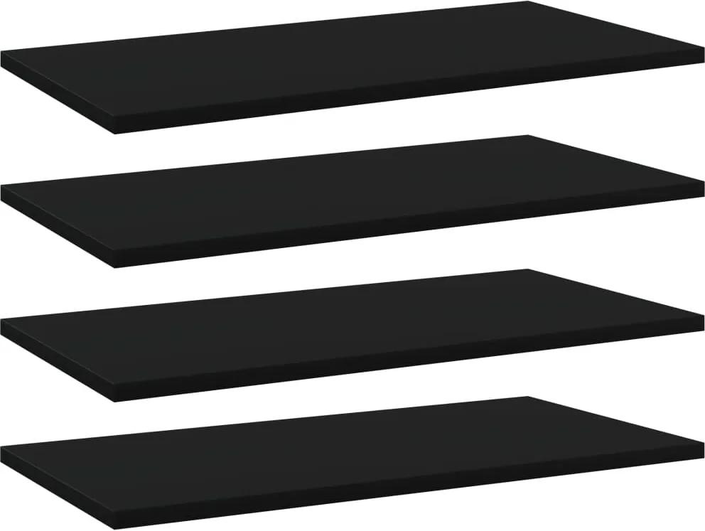 Prateleiras para estante 4 pcs 60x30x1,5cm contraplacado preto