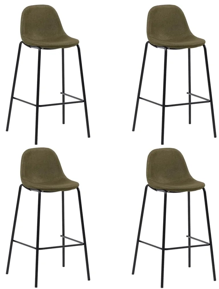 vidaXL Cadeiras de bar 4 pcs tecido castanho