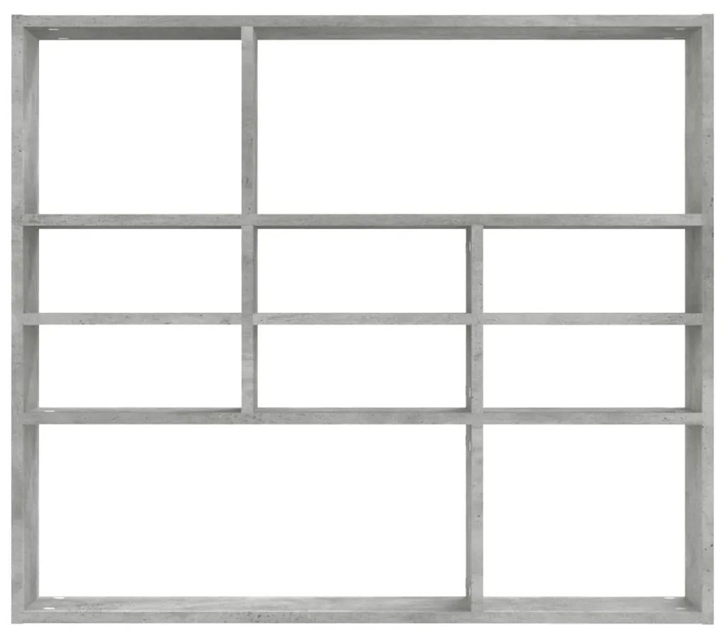 Estante de parede 90x16x78 cm contraplacado cinzento cimento