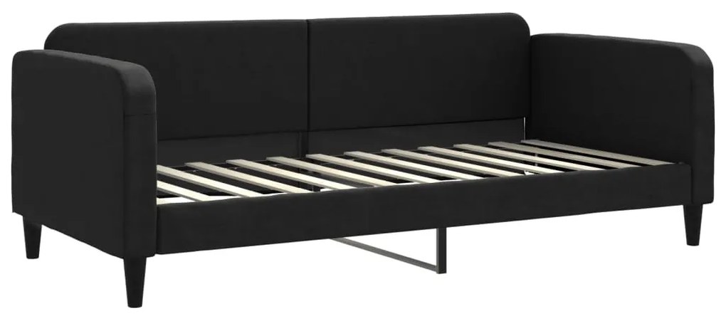 Sofá-cama com colchão 90x200 cm tecido preto