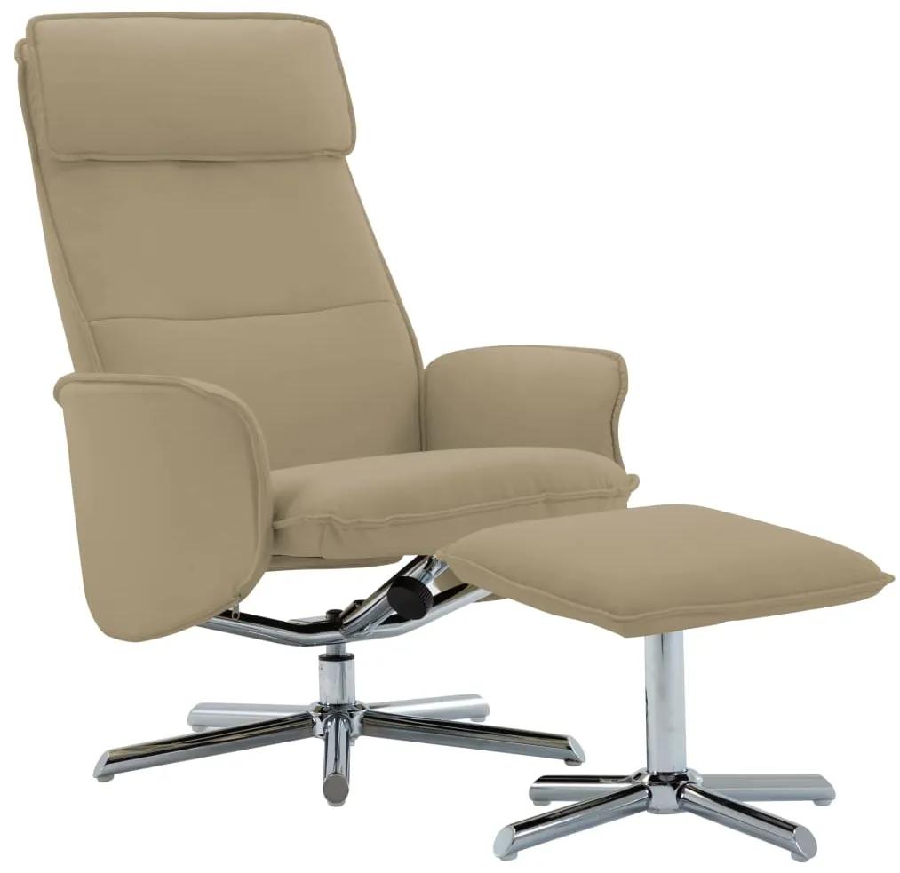 289842 vidaXL Cadeira reclinável c/ apoio de pés couro artificial cappuccino