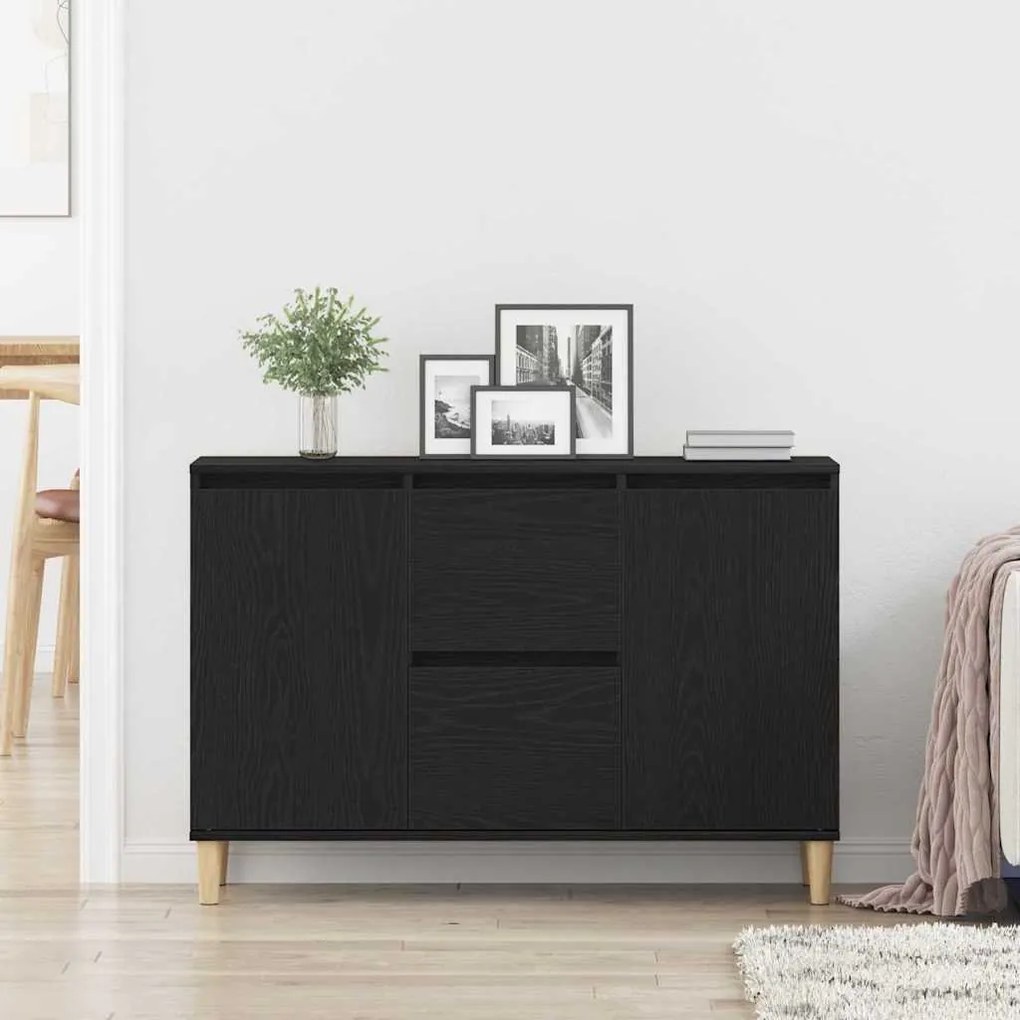 Sideboard vidaXL Carvalho Preto 101x35x60 cm em Madeira de Engenharia