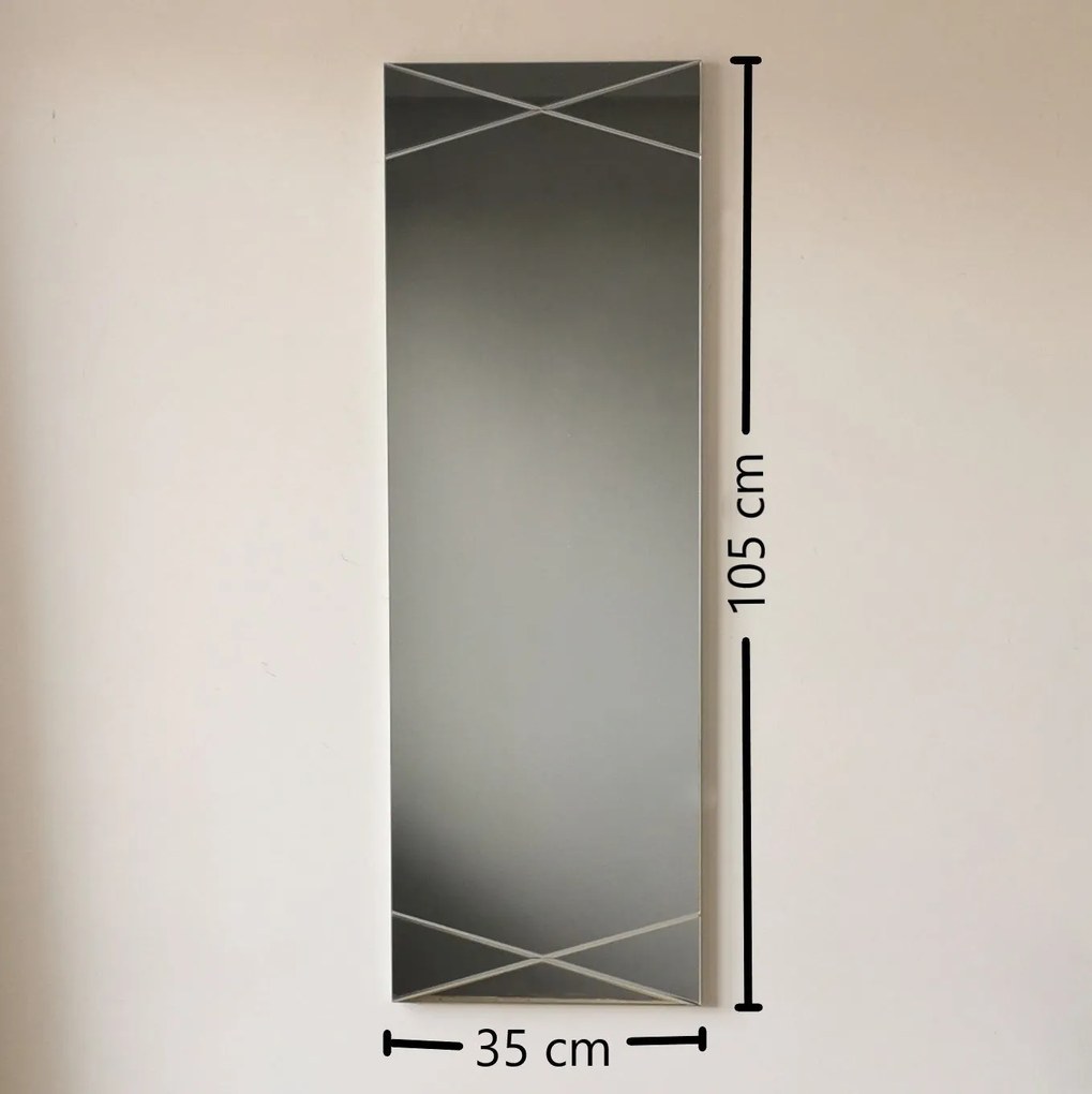 Espelho A321D – Prateado – 35x105 cm