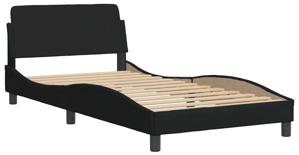 Estrutura de cama sem colchão 100x200 cm tecido preto