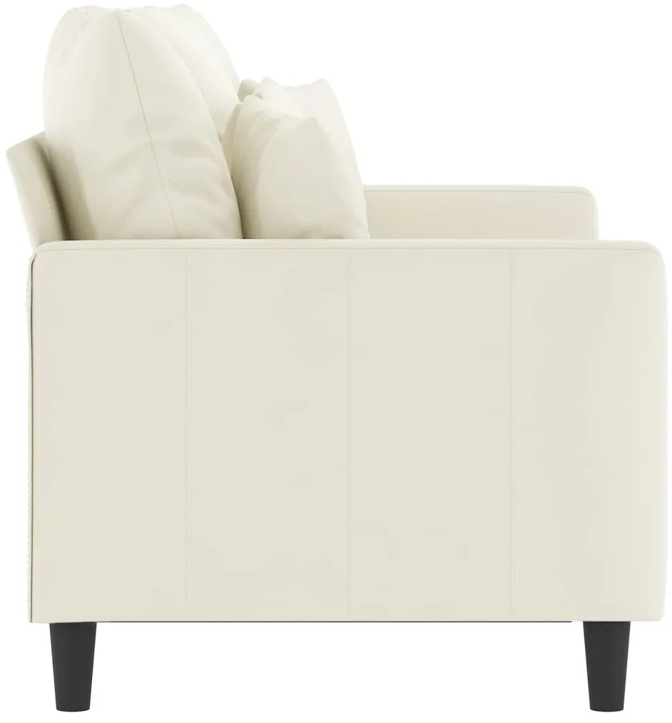 Sofá de 2 lugares veludo 120 cm cor creme