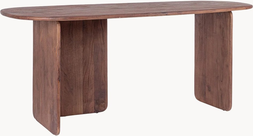 Secretária de escritório em madeira de acácia com forma orgânica Nayana