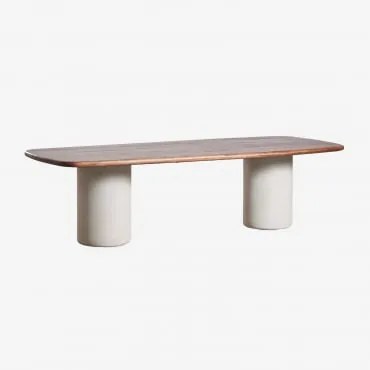 Mesa De Jardim Retangular 270x110 Cm Em Madeira De Acácia Bogotá Castanho-acácia Escuro & Cinza Pedra Claro - Sklum