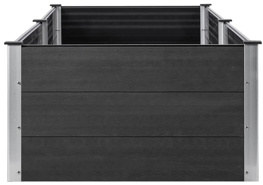 Canteiro elevado de jardim 200x100x54 cm WPC cinzento
