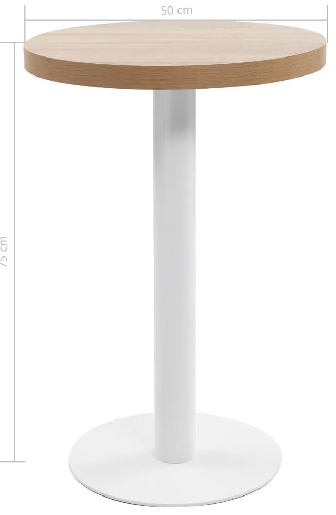 Mesa bistrô 50 cm MDF castanho-claro